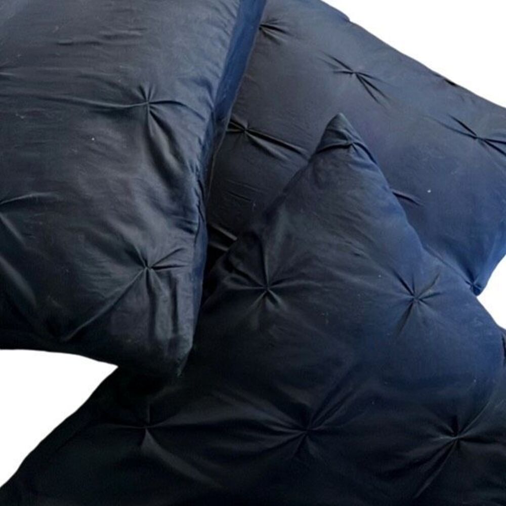 Decorative Pillows Feather Filled Removable Cotton Covers Navy‎ 22” x 22” Set of